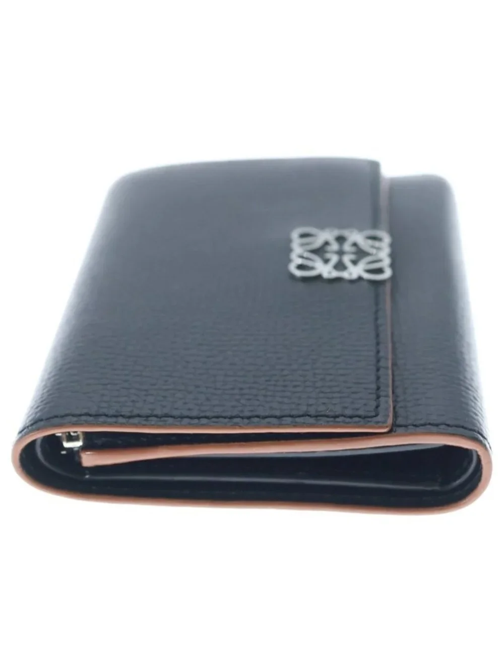Loewe Anagram Trifold Compact Wallet Silver Black